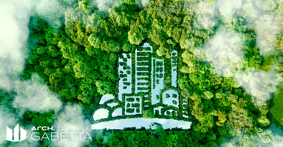 Case Bioedilizia Milano: l'Architettura Ecosostenibile del Futuro Case Bioedilizia Milano - Un lago a forma di città nel mezzo di una foresta