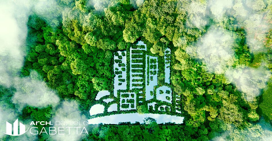 Case Bioedilizia Milano - Un lago a forma di città nel mezzo di una foresta